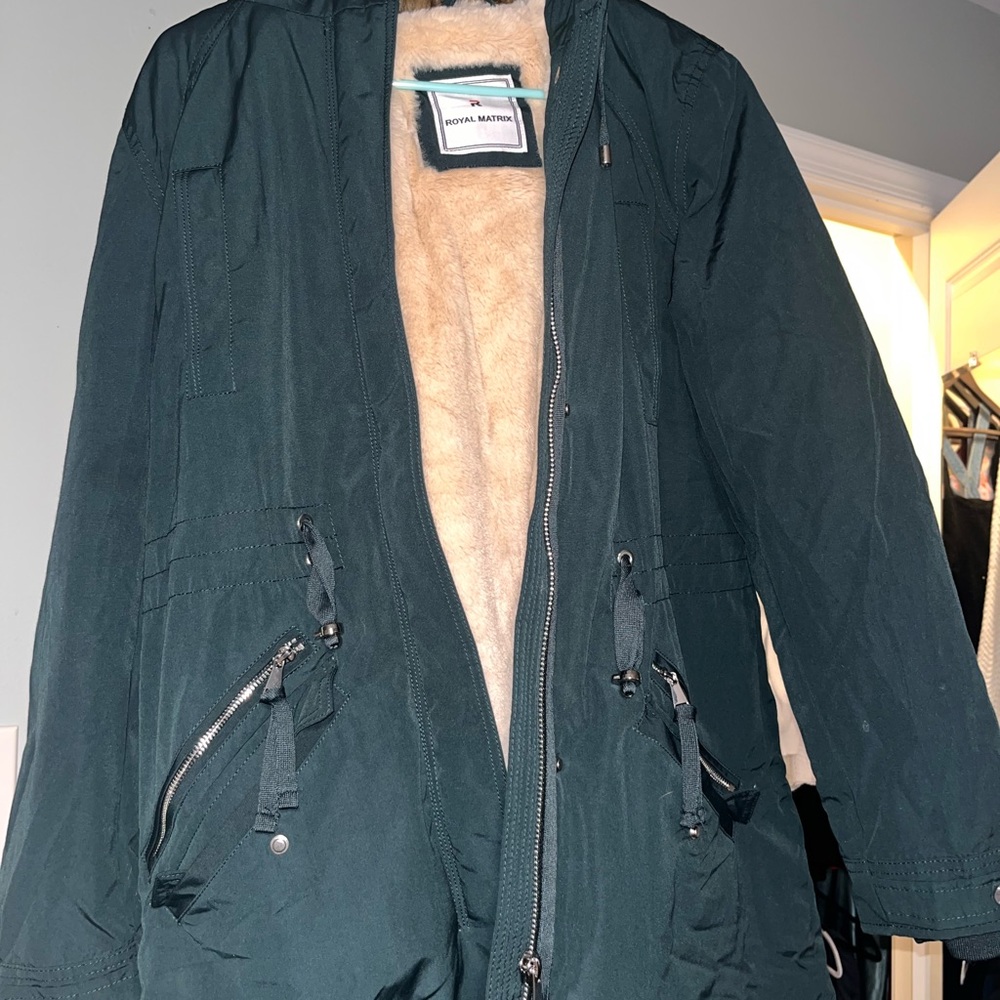 Women's Green Parka Coat
